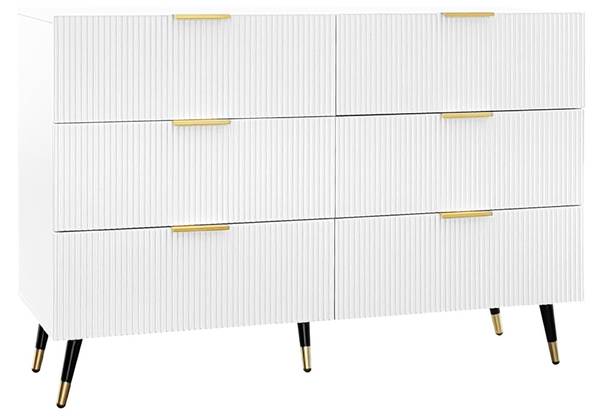 Sideboard Kommode WJM01 Weiß - Metall - Massivholz - 120 x 77 x 40 cm