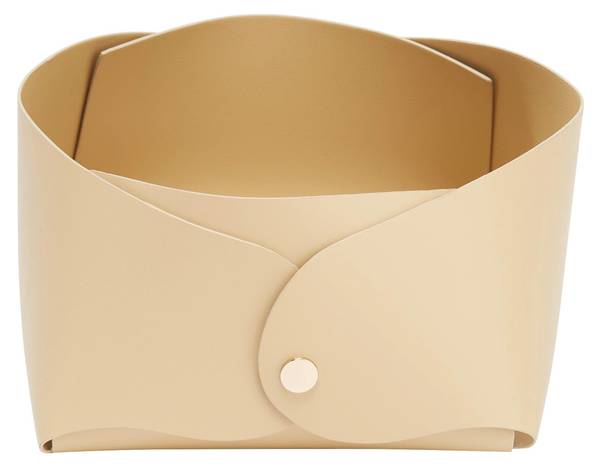 Dekoschale LEANA Beige - Metall - Kunststoff - 25 x 12 x 25 cm