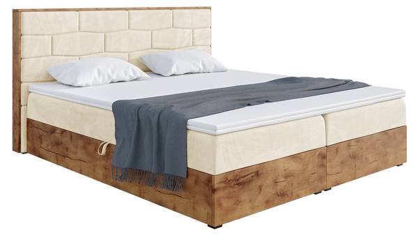 Boxspringbett Lofty 9 Beige - H4 - Liegefläche Breite: 180 cm
