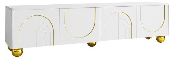 TV-Lowboard DianaBall Ⅱ Weiß - Stahl - 38 x 44 x 170 cm