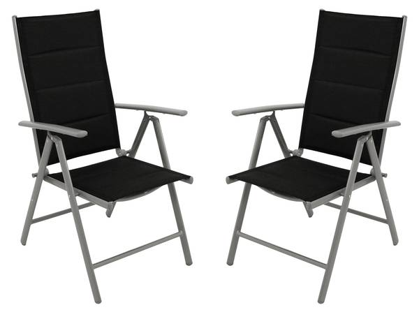 Klappsessel Almeria (2er Set) Grau - Aluminium - PVC - 56 x 106 x 100 cm