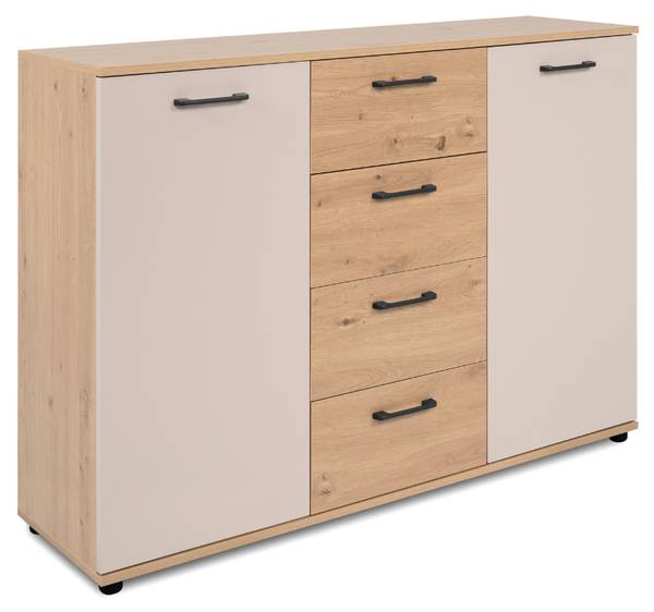 Sideboard LINO bruin - plaatmateriaal op houtbasis - 120 x 86 x 35 cm