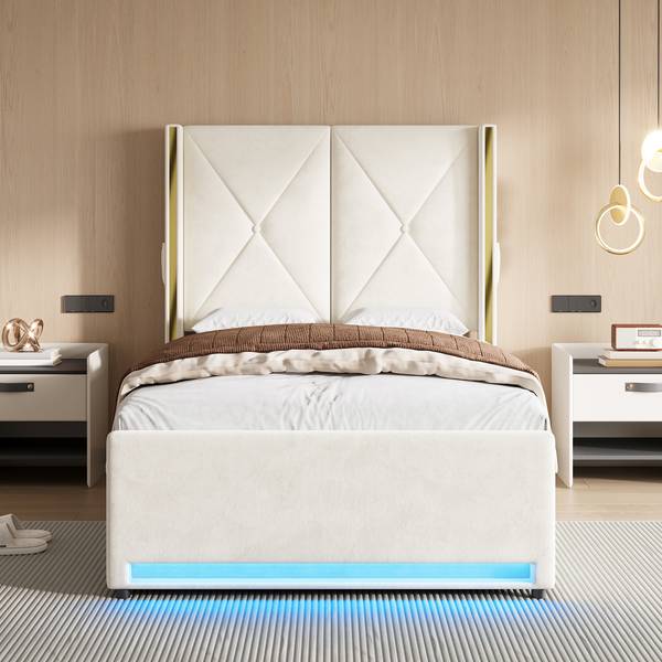 Einzelbett K-1969 Beige