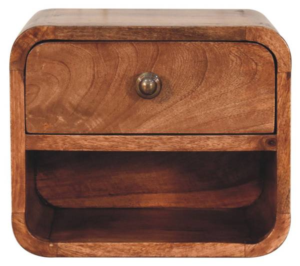 Nachtkastje Savoy bruin - mango - 30 x 25 x 25 cm