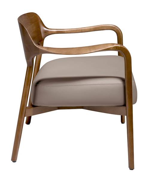Sessel 5082 Grau - Polyester - Kunstleder - Walnuss - Silikon - 70 x 72 x 62 cm