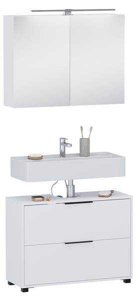 Badmöbel-Set Alina 59651 2er Set Weiß - Stahl - 80 x 60 x 30 cm
