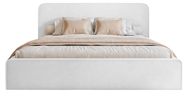 Monteli gestoffeerd bed wit - Breedte: 158 cm