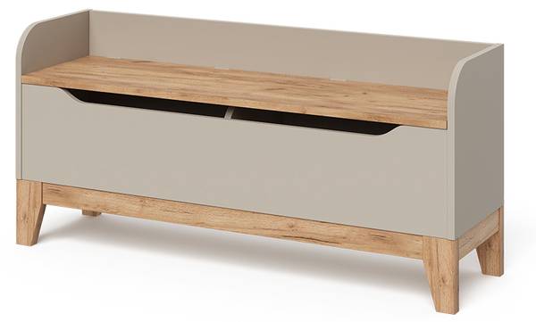 Speelgoedkist Malia 58369 beige - kasjmier - knoesteikenhouten look