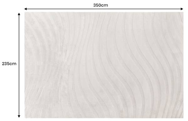 Teppich WAVE Beige - Baumwollstoff - Polyester - Wolle - 350 x 235 cm