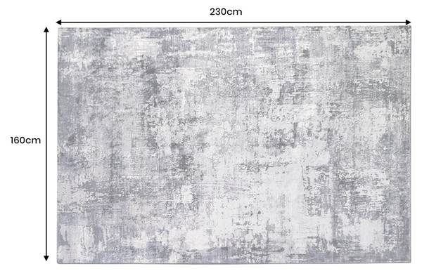 Teppich MODERN ART Grau - Baumwollstoff - Polyester - Wolle - 230 x 160 cm