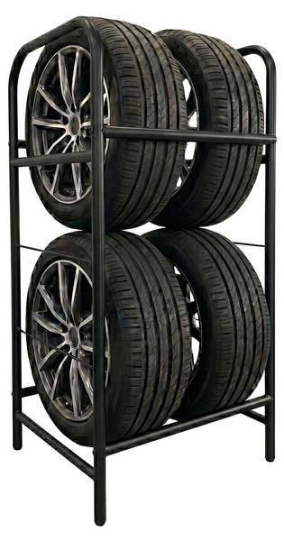 Reifenregal aus Stahl Schwarz - Breite: 53 cm