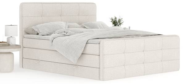 Boxspringbed Semplice beige - Ligoppervlak breedte: 160 cm