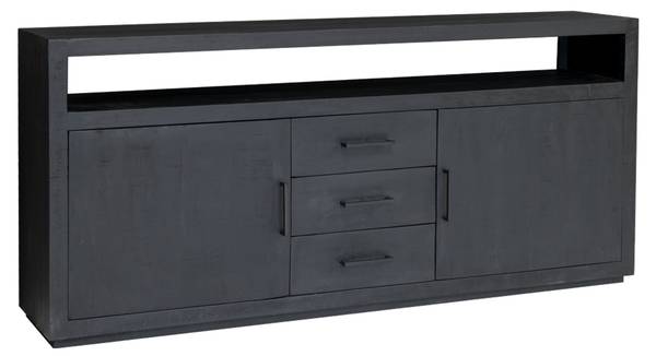 Anrichte Jaxx Schwarz - Holzwerkstoff - 180 x 85 x 40 cm