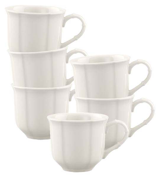 Espressotassen Manoir 80 ml 6er Set Weiß - Porzellan - 7 x 6 x 9 cm
