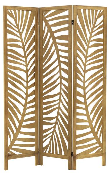 Paravent Fukuoka 3-tlg Braun - Samt - 121 x 170 x 2 cm