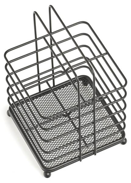 Utensilienhalter, Metall, schwarz Schwarz - Metall - 12 x 18 x 12 cm