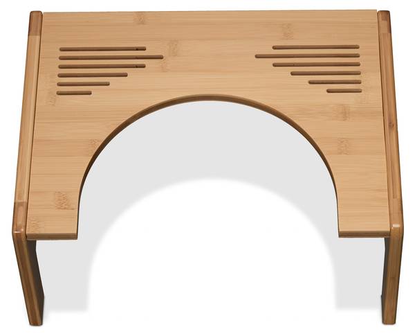 Toilettenhocker aus Bambus Braun - Silikon - 42 x 21 x 30 cm