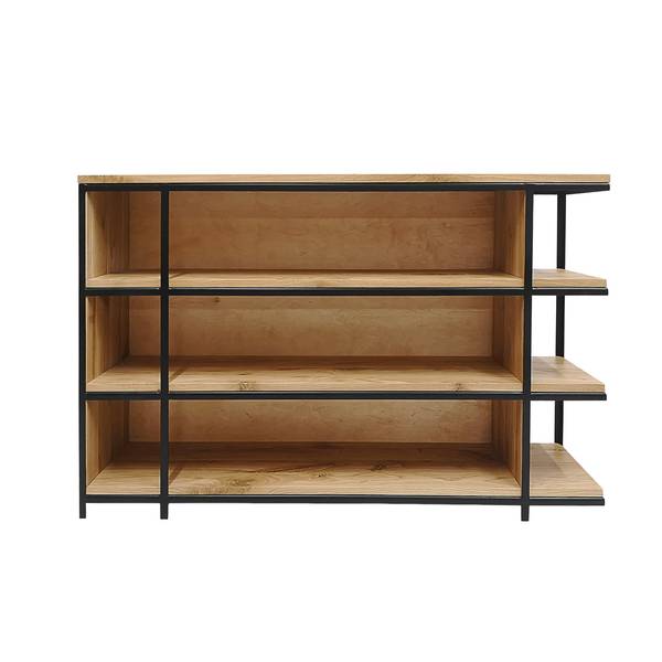 Bücherregal aus Holz und Metall HUGON Braun - Eiche - 140 x 87 x 30 cm