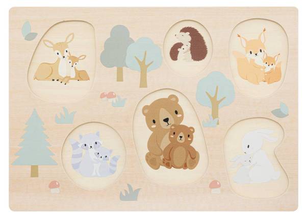 Baby-Puzzle FORA Grün - Massivholz - 21 x 1 x 30 cm