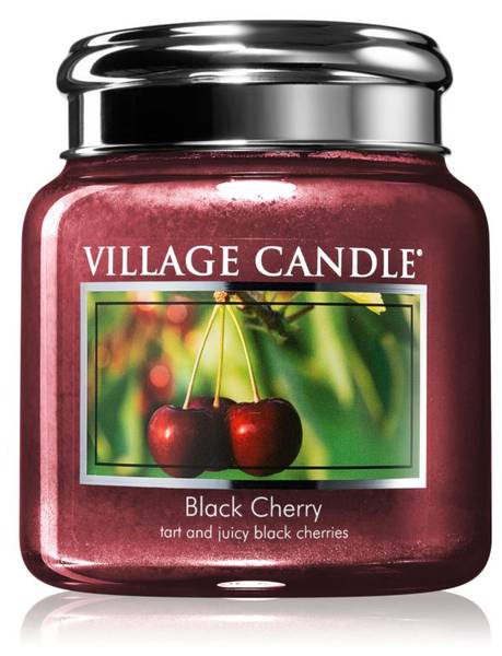 Duftkerze Kerze BlackCherry Village 1tlg Rot - Wachs - 20 x 20 x 25 cm