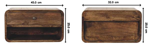 Nachttisch Chunky Braun - Mango - 45 x 25 x 32 cm