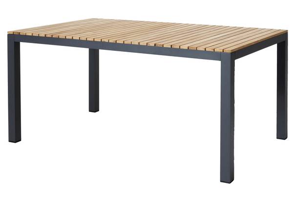 Gartentisch Mood Grau - Metall - Massivholz - 100 x 72 x 168 cm