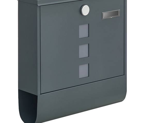 Briefkasten Sao Tome Grau - Metall - 37 x 37 x 11 cm