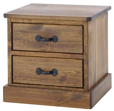 Table de chevet Rustyk 2 Marron - Pin - Acier - 50 x 50 x 40 cm