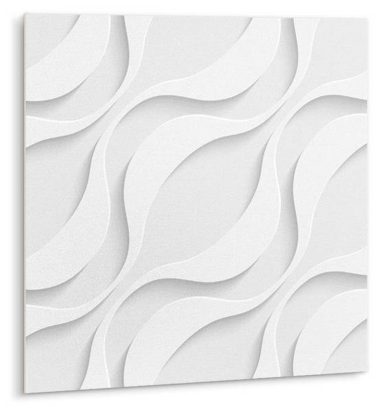 Selbstklebende Fliesen (9 St.) Wellen Grau - Polyester PVC - 30 x 30 x 1 cm