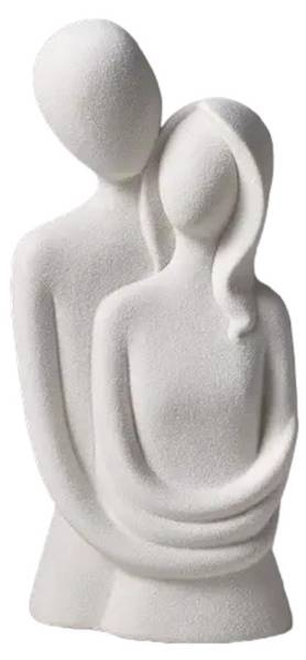 Dekofigur Paar 30W Weiß - Keramik - 10 x 21 x 9 cm