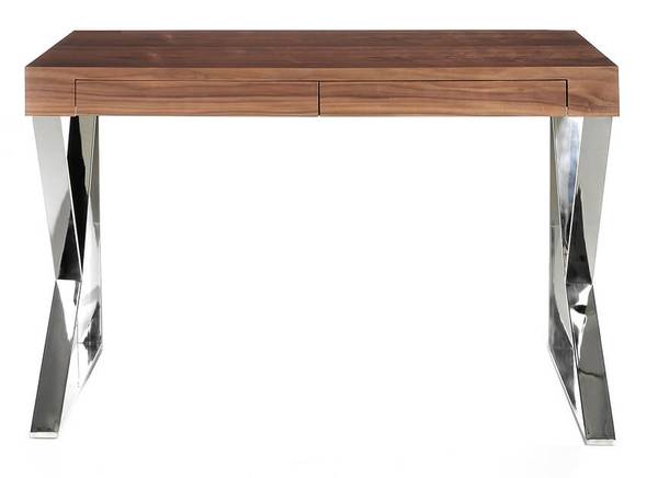 Bürotisch 3015 Braun - Walnuss - Stahl - 120 x 76 x 61 cm