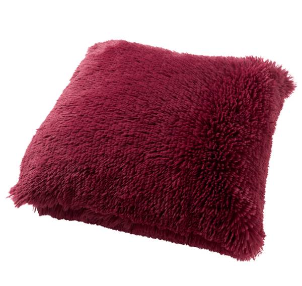 Kussenhoes Fluffy kersenrood - 45 x 45 cm