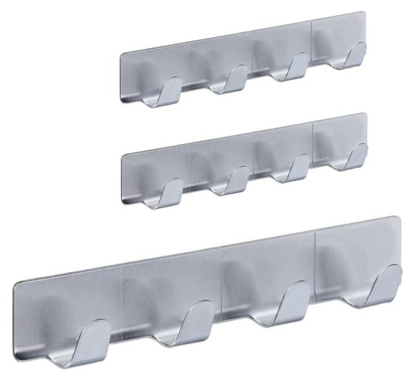 30 x Hakenleiste selbstklebend Silber - Metall - 16 x 3 x 2 cm