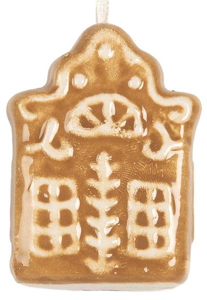 Weihnachtsanhänger Haus CH632358 Braun - Keramik - 4 x 5 x 4 cm
