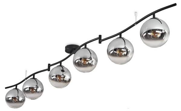 Deckenleuchte Fossobiubo Grau - Silber - Aluminium - Klarglas - 177 x 25 x 16 cm