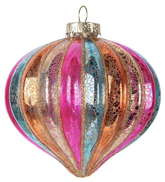 Kerstbal Xmas 51266 glas - 10 x 10 x 10 cm