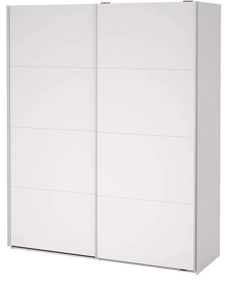Schiebetürenschrank Bergamo (2-türig) Weiß - Holzwerkstoff - Textil - 179 x 221 x 67 cm