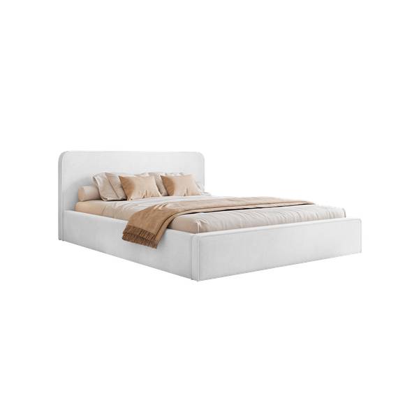 Monteli gestoffeerd bed wit - Breedte: 158 cm
