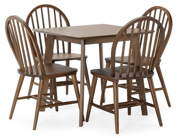 Ensemble table et 4 chaises Clarck Imitation noyer