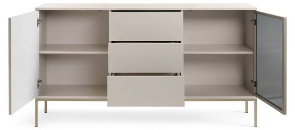 Kommode DEO Beige - Rauchglas - ABS - 154 x 83 x 39 cm