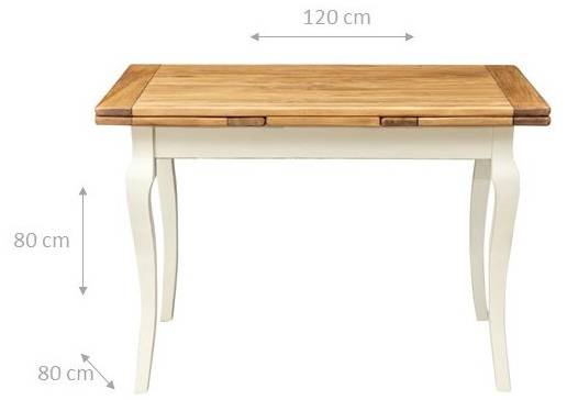 Esstisch Ausziehbar 120x80cm Braun - Weiß - Linde - 80 x 80 x 120 cm