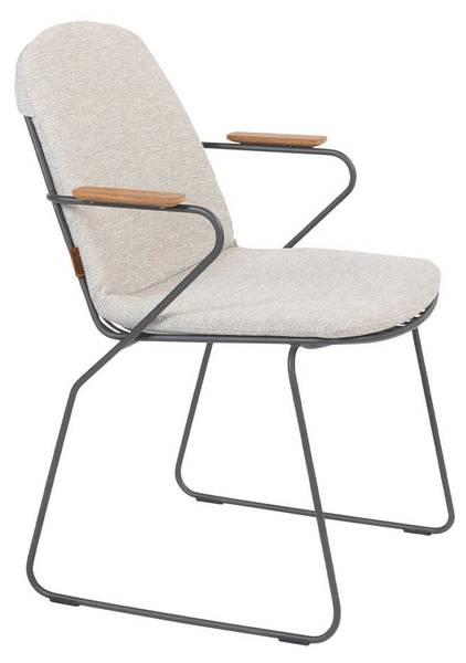 Tuinstoel Veneto grijs - aluminium - 66 x 87 x 59 cm