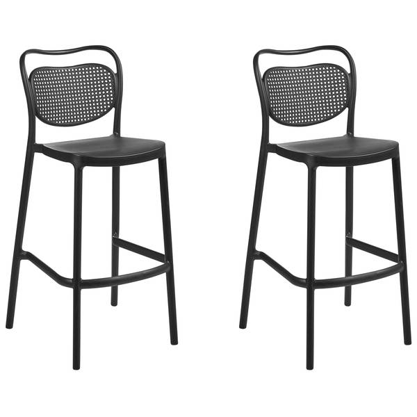 Hocker CELLENO 2-tlg Schwarz - Kunststoff - 44 x 106 x 48 cm