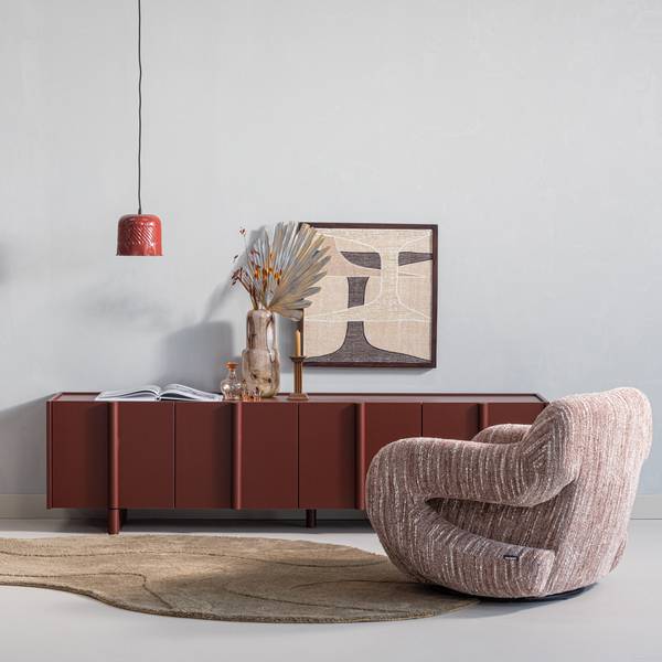 TV-Lowboard Basu Rot - Kiefer - 200 x 53 x 46 cm