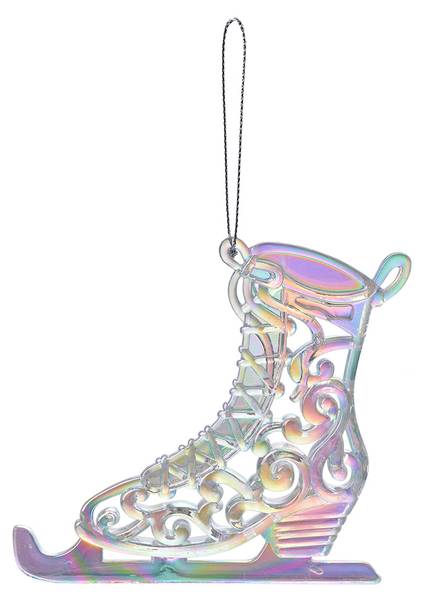Weihnachtsanhänger Schlittschuhe XM65606 Silber - Kunststoff - 1 x 12 x 12 cm