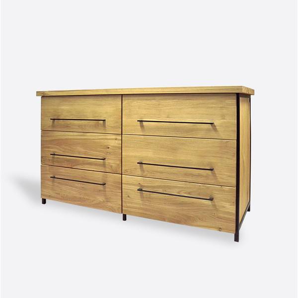 Kommode im industriellen Stil HUGON II Braun - Eiche - 165 x 96 x 55 cm