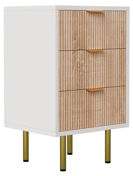 Nachttisch TLP02 Braun - Metall - Massivholz - 40 x 62 x 40 cm