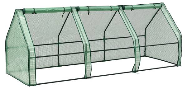 Mini Gewächshaus Höflein Grün - Stahl - Polyethylen - 240 x 90 x 90 cm