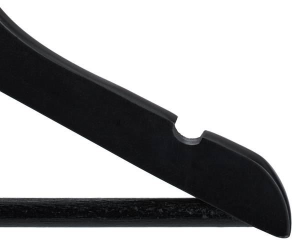 Set van 20 houten kinderkledinghangers zwart - zilver