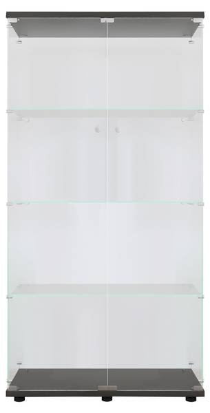 Glasvitrine DQRN01 Schwarz - Glas - Massivholz - 80 x 164 x 36 cm